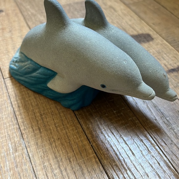 Vintage 95 double dolphin ceramic figure decor - Picture 12 of 16